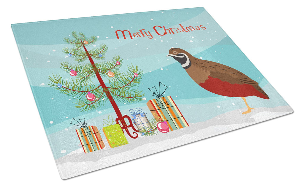 Chinese Painted or King Quail Christmas Cutting Board Tempered Glass Kitchen Cutting Surface, Heat Resistant Chopping, Non-Slip Feet, Food Prep & Serving