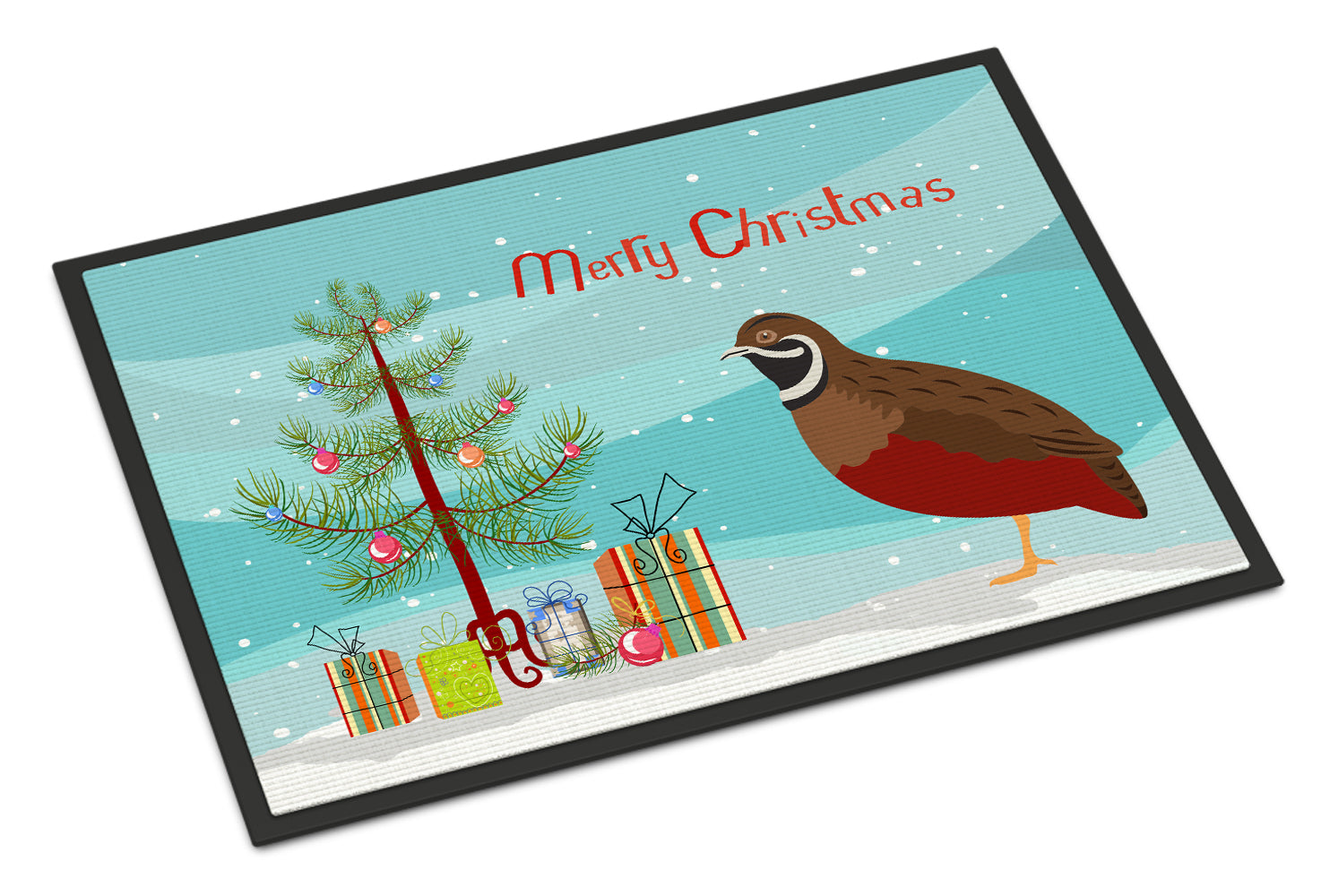 Chinese Painted or King Quail Christmas Doormat Indoor Outdoor 18H X 27W Front Door Mat Rugs for Entryway, Non Slip Washable