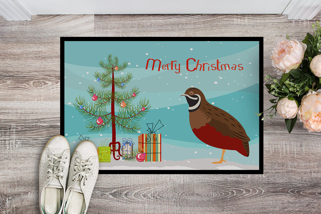 Chinese Painted or King Quail Christmas Doormat Indoor Outdoor 18H X 27W Front Door Mat Rugs for Entryway, Non Slip Washable