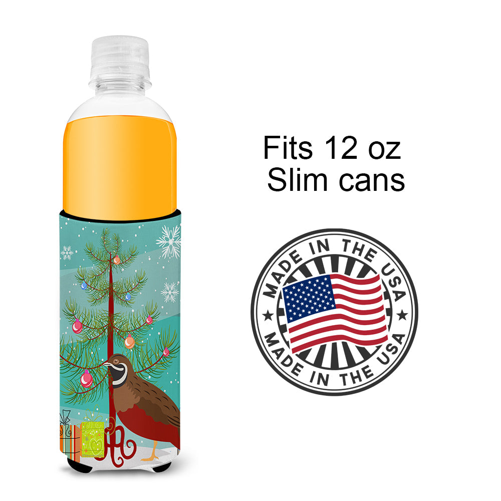 Chinese Painted or King Quail Christmas Slim Can Hugger , Insulated Foam Hugger for 12 oz Slim Cans, Beer Bottles & Water Bottles, Printed in USA