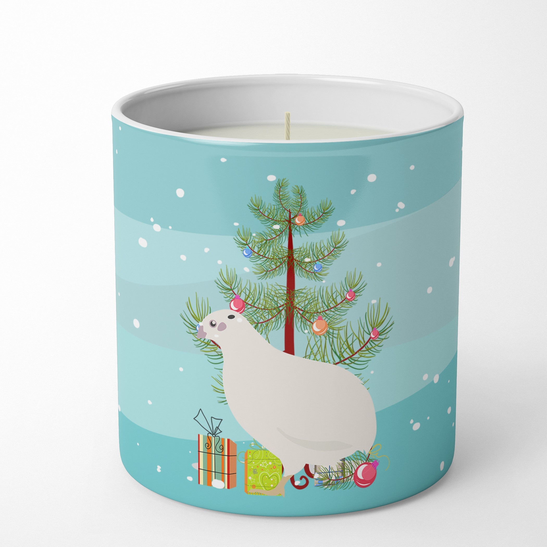 Texas Quail Christmas Decorative Soy Candle Nature Soy Wax Essential Oil Home Decor Ideal for Bedroom Kitchen Bath Office Gift, 10 oz