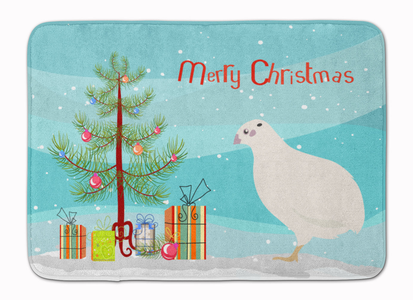Texas Quail Christmas Memory Foam Kitchen Mat Machine Washable Anti-Fatigue Cushion Comfort Bath or Kitchen Rug
