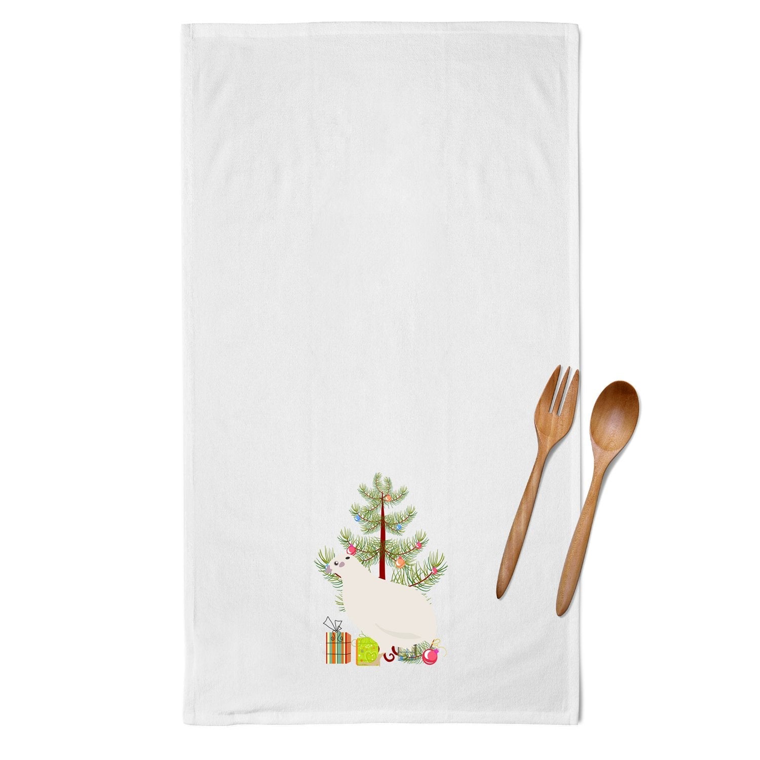 Texas Quail Christmas Kitchen Towel Set of 2 White Dish Towels Decorative Bathroom Hand towel for Hand, Face, Hair, Yoga, Tea, Dishcloth, 19 X 28", White