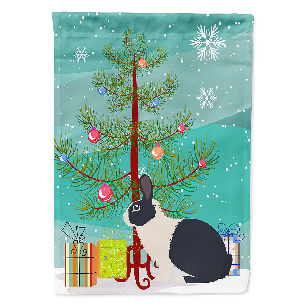 Dutch Rabbit Christmas House Flag 28x40 Porch Sleeve Pole Decorative Outside Yard Banner Artwork Wall Hanging, Polyester