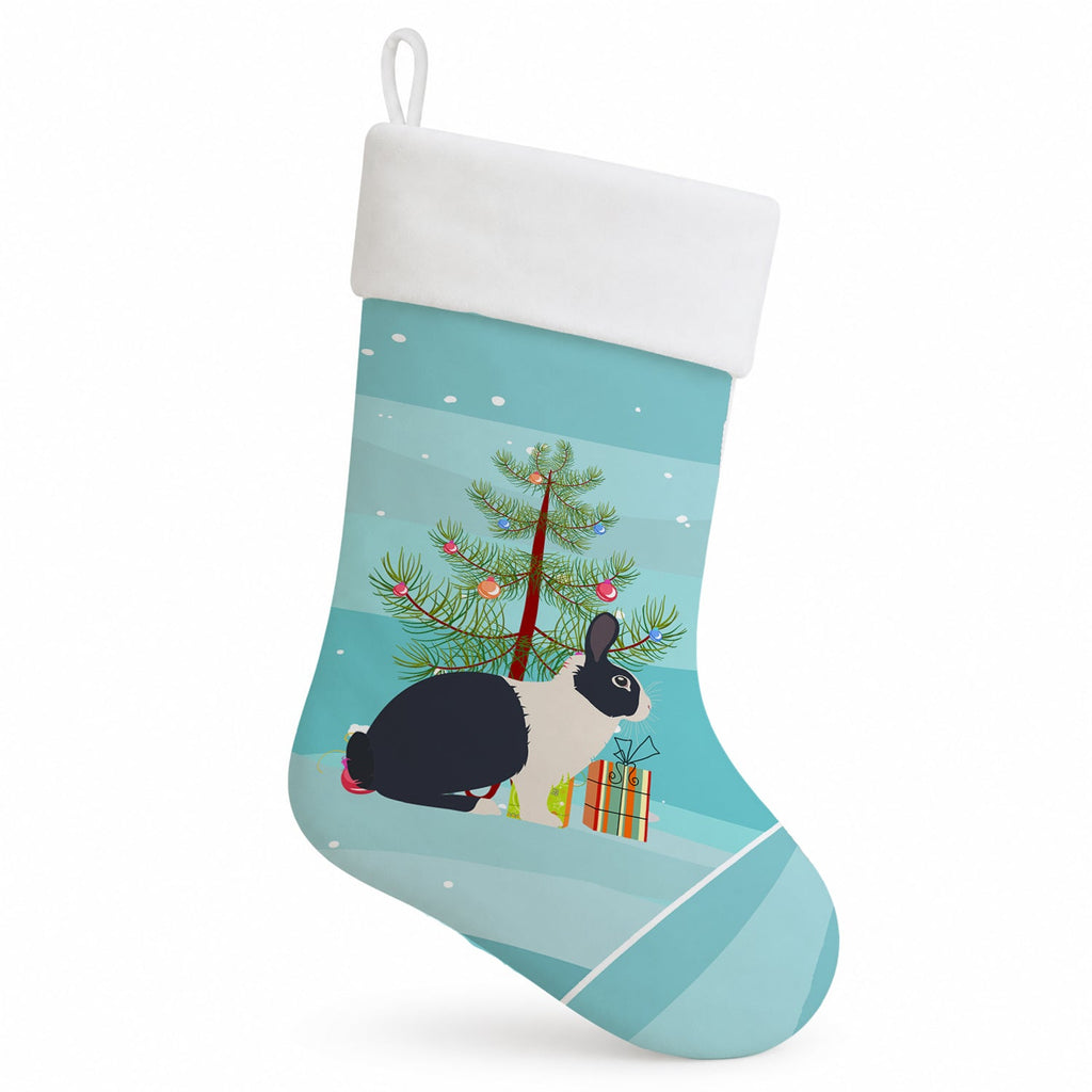 Dutch Rabbit Christmas Holiday Stocking Double-Sided Print, Polyester Suede,11x18, Made in USA