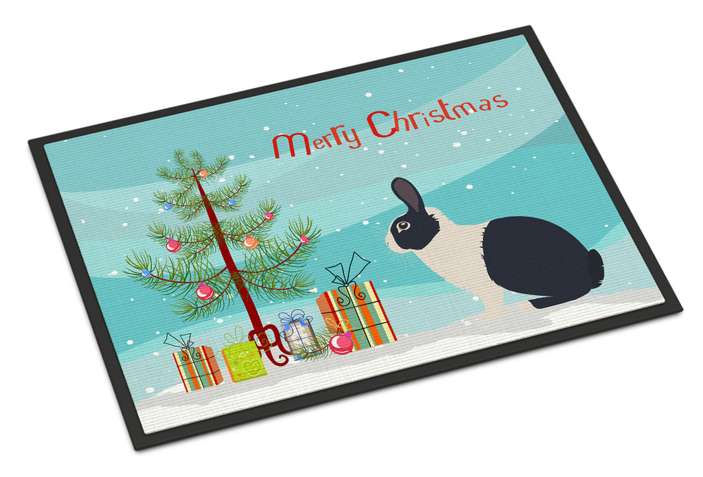 Dutch Rabbit Christmas Doormat Indoor Outdoor 24H X 36W Front Door Mat Rugs for Entryway, Non Slip Washable Low Pile,