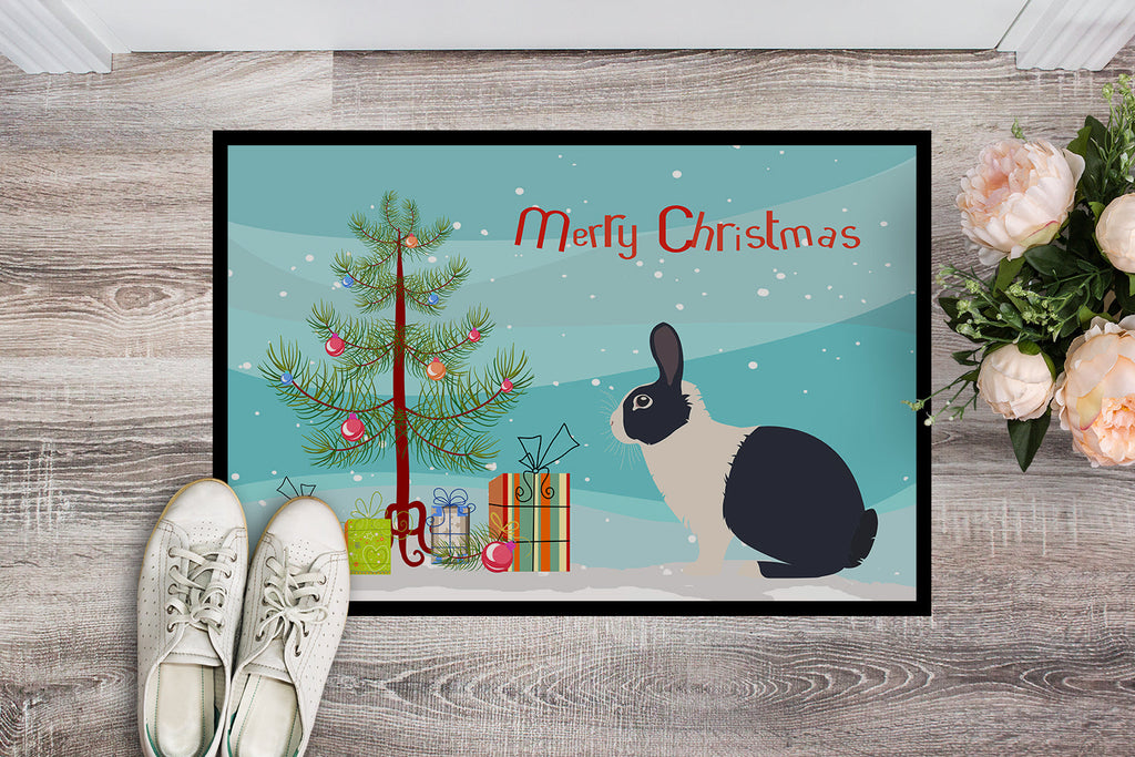 Dutch Rabbit Christmas Doormat Indoor Outdoor 18H X 27W Front Door Mat Rugs for Entryway, Non Slip Washable