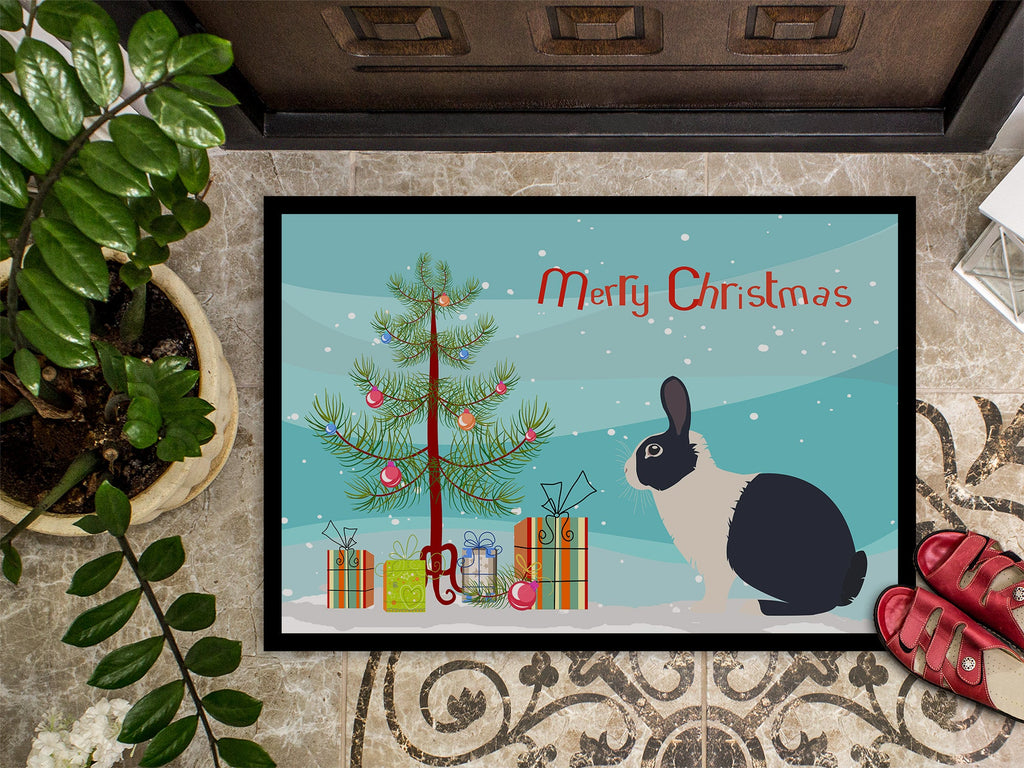 Dutch Rabbit Christmas Doormat Indoor Outdoor 18H X 27W Front Door Mat Rugs for Entryway, Non Slip Washable