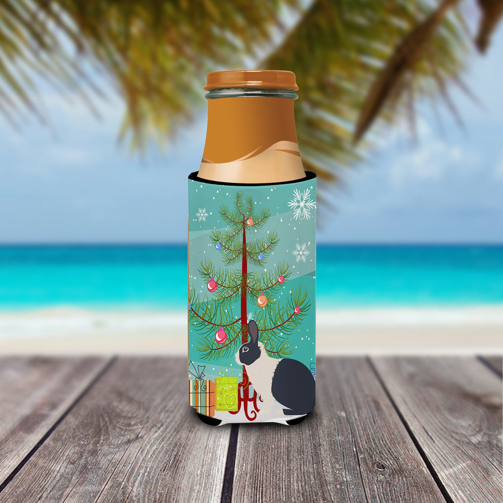 Dutch Rabbit Christmas Slim Can Hugger , Insulated Foam Hugger for 12 oz Slim Cans, Beer Bottles & Water Bottles, Printed in USA