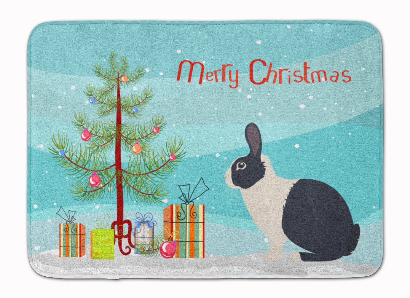 Dutch Rabbit Christmas Memory Foam Kitchen Mat Machine Washable Anti-Fatigue Cushion Comfort Bath or Kitchen Rug