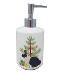 Dutch Rabbit Christmas Ceramic Soap Dispenser , Empty Refillable Hand Soap Pump Bottle for Bathroom Kitchen
