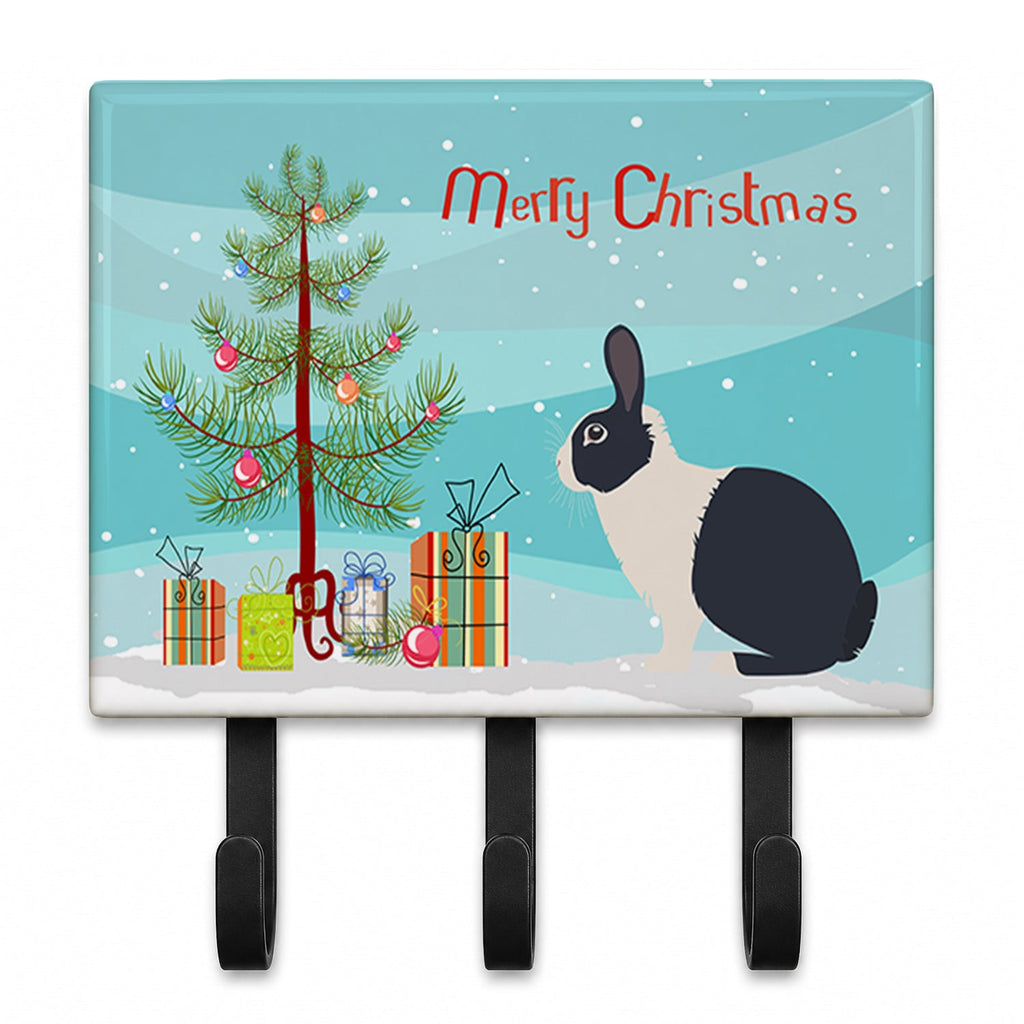 Dutch Rabbit Christmas Leash or Key Holder Wall Hooks, Coat Rack Wall Mount, for Hanging Keys, Towels, Aprons, Leashes