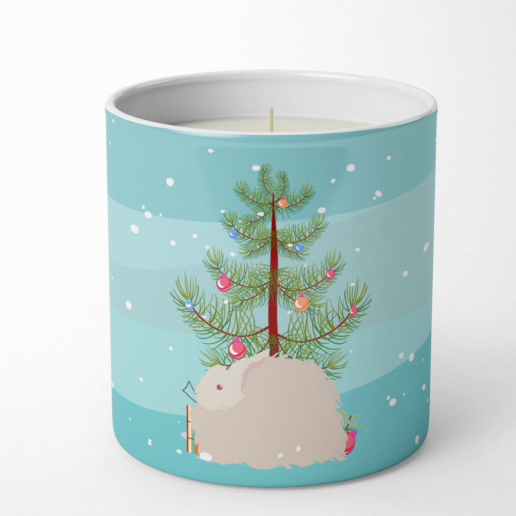 Fluffy Angora Rabbit Christmas Decorative Soy Candle Nature Soy Wax Essential Oil Home Decor Ideal for Bedroom Kitchen Bath Office Gift, 10 oz
