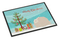 Fluffy Angora Rabbit Christmas Doormat Indoor Outdoor 18H X 27W Front Door Mat Rugs for Entryway, Non Slip Washable