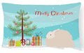 Fluffy Angora Rabbit Christmas Decorative Throw Pillow 12x16 Indoor Outdoor Accent Cushion, Fabric Cover with Insert for Sofa, Bed, Porch & Living Room