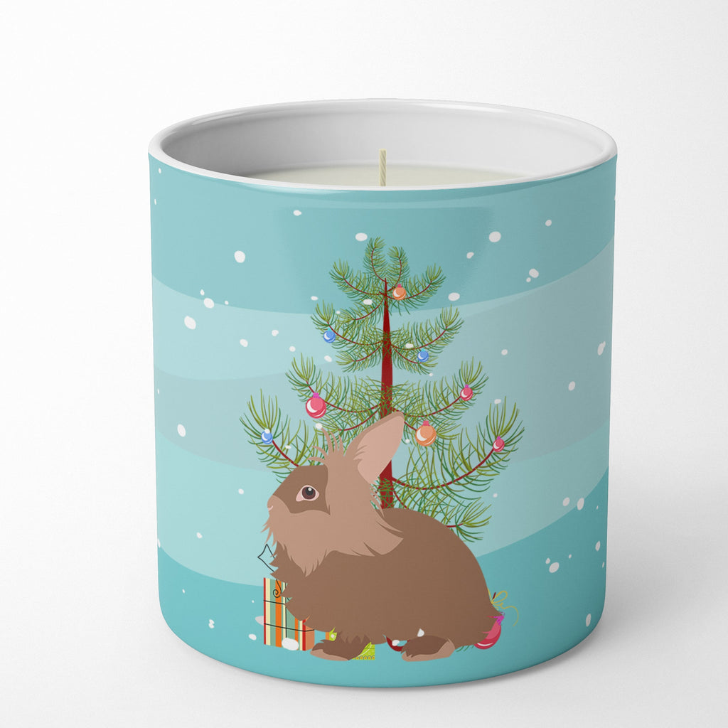 Lionhead Rabbit Christmas Decorative Soy Candle Nature Soy Wax Essential Oil Home Decor Ideal for Bedroom Kitchen Bath Office Gift, 10 oz