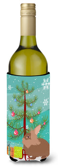 Lionhead Rabbit Christmas Wine Bottle Hugger Gift Sleeve for Standard 750 ml Bottles, Insulated Reusable Also Fits Mini Shot & Pint Bottles