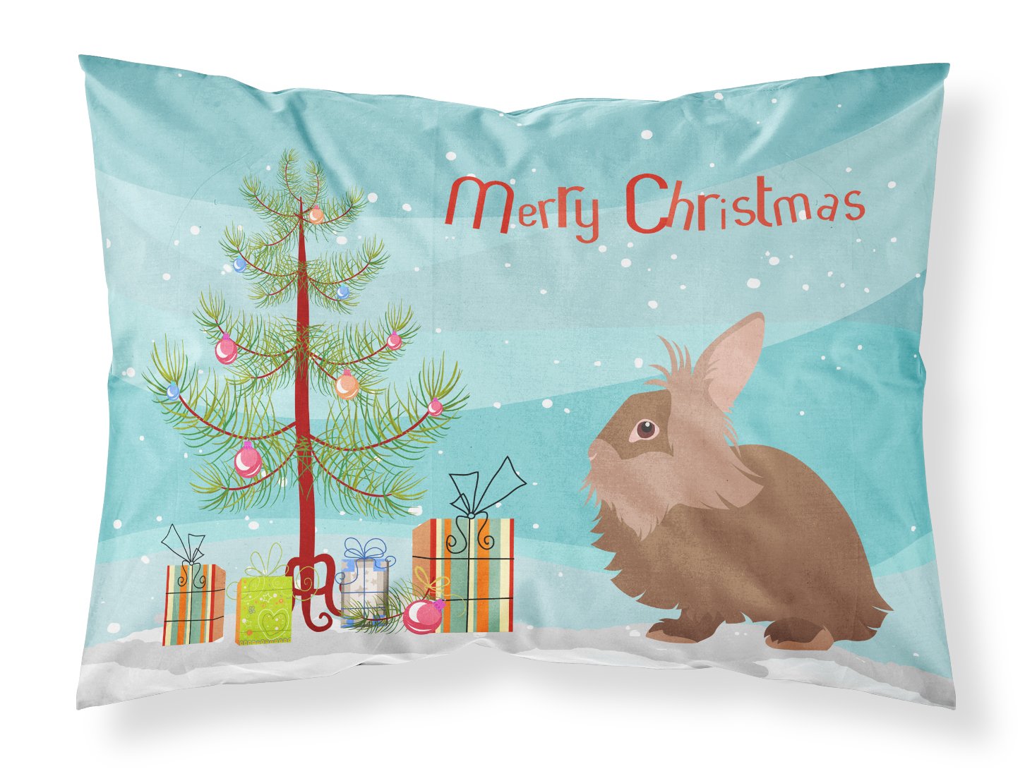 Lionhead Rabbit Christmas Standard Pillowcase Lightweight Super Soft Easy Care Decorative Artwork Pillowcase, Standard