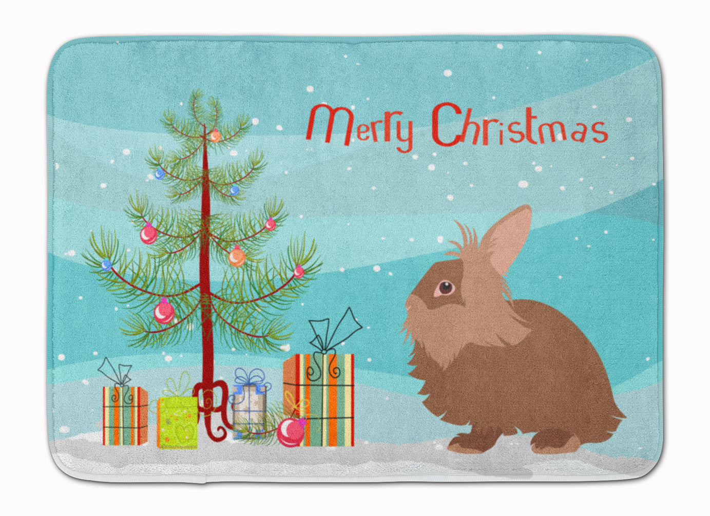Lionhead Rabbit Christmas Memory Foam Kitchen Mat Machine Washable Anti-Fatigue Cushion Comfort Bath or Kitchen Rug