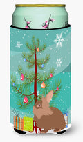 Lionhead Rabbit Christmas Tall Boy Hugger Can Cooler Sleeve Machine Washable Drink Collapsible Insulator Beverage Insulated Holder