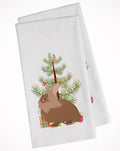 Lionhead Rabbit Christmas Kitchen Towel Set of 2 White Dish Towels Decorative Bathroom Hand towel for Hand, Face, Hair, Yoga, Tea, Dishcloth, 19 X 28", White