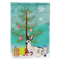 English Spot Rabbit Christmas House Flag 28x40 Porch Sleeve Pole Decorative Outside Yard Banner Artwork Wall Hanging, Polyester