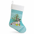 English Spot Rabbit Christmas Holiday Stocking Double-Sided Print, Polyester Suede,11x18, Made in USA