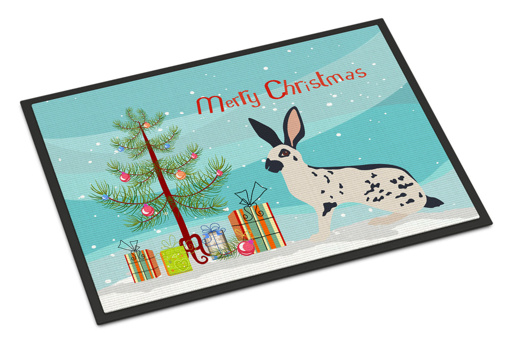 English Spot Rabbit Christmas Doormat Indoor Outdoor 18H X 27W Front Door Mat Rugs for Entryway, Non Slip Washable