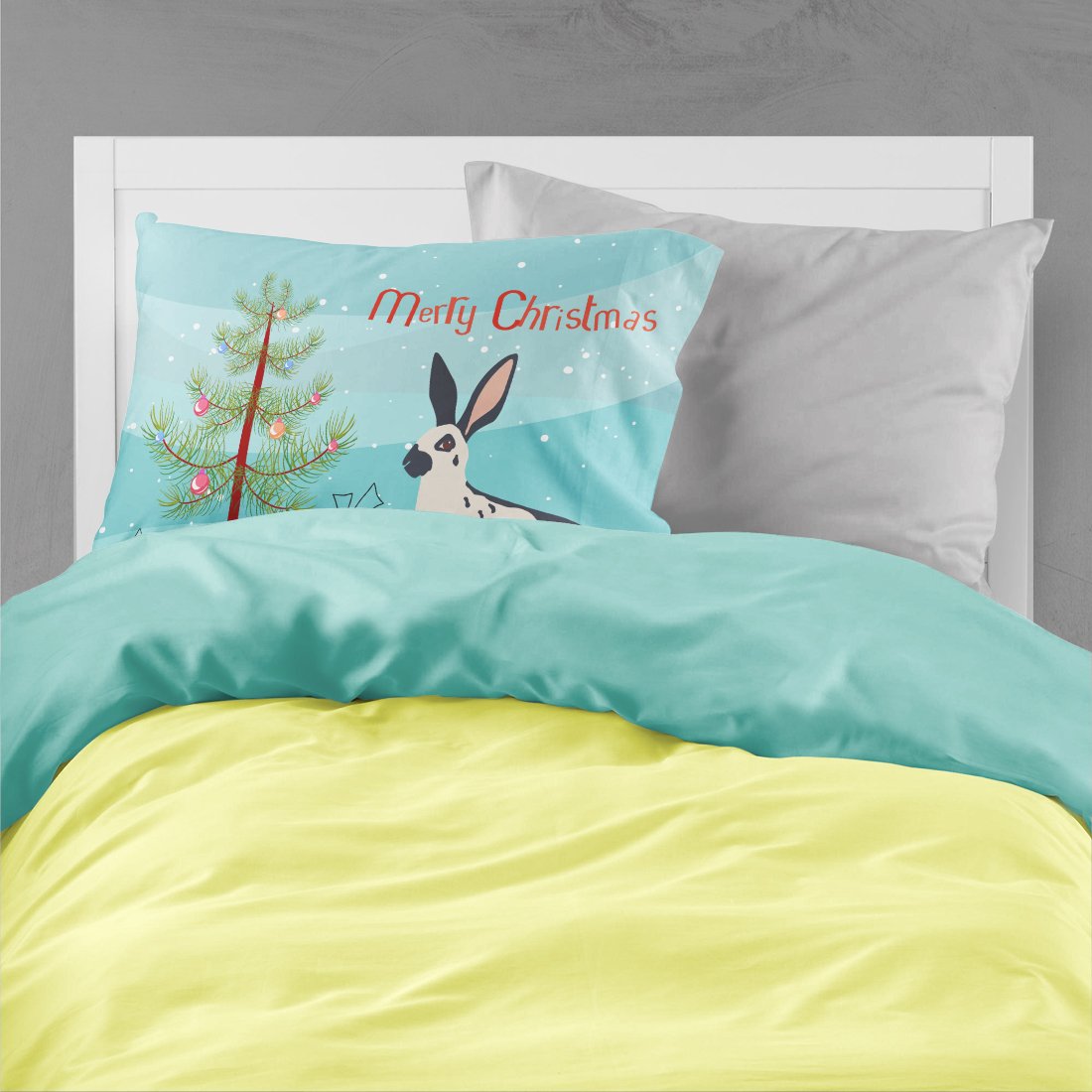 English Spot Rabbit Christmas Standard Pillowcase Lightweight Super Soft Easy Care Decorative Artwork Pillowcase, Standard