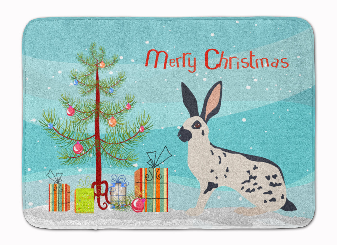 English Spot Rabbit Christmas Memory Foam Kitchen Mat Machine Washable Anti-Fatigue Cushion Comfort Bath or Kitchen Rug