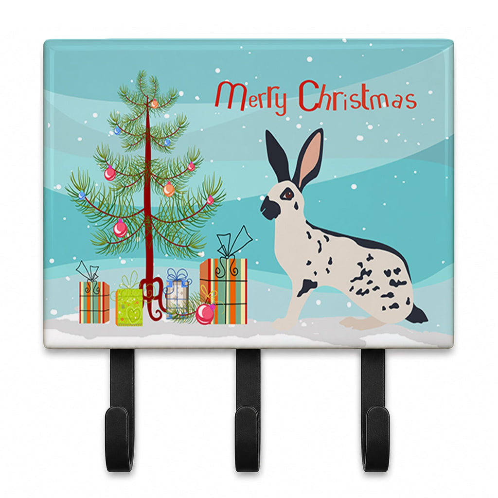 English Spot Rabbit Christmas Leash or Key Holder Wall Hooks, Coat Rack Wall Mount, for Hanging Keys, Towels, Aprons, Leashes