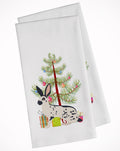 English Spot Rabbit Christmas Kitchen Towel Set of 2 White Dish Towels Decorative Bathroom Hand towel for Hand, Face, Hair, Yoga, Tea, Dishcloth, 19 X 28", White