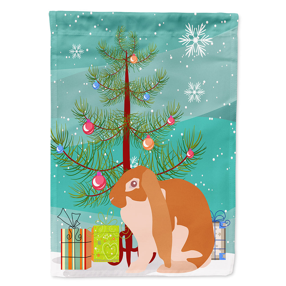 English Lop Rabbit Christmas House Flag 28x40 Porch Sleeve Pole Decorative Outside Yard Banner Artwork Wall Hanging, Polyester