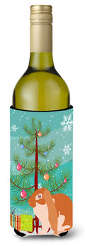 English Lop Rabbit Christmas Wine Bottle Hugger Gift Sleeve for Standard 750 ml Bottles, Insulated Reusable Also Fits Mini Shot & Pint Bottles