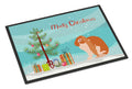 English Lop Rabbit Christmas Doormat Indoor Outdoor 18H X 27W Front Door Mat Rugs for Entryway, Non Slip Washable