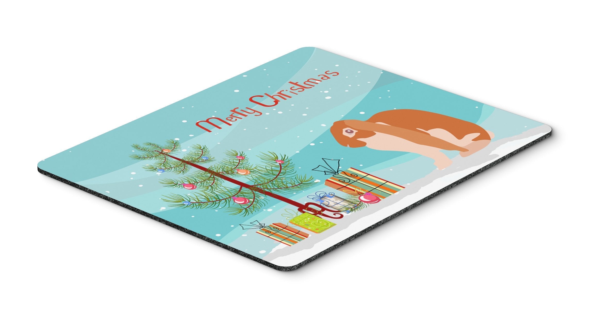 English Lop Rabbit Christmas Mouse Pad, Heat Resistant Trivet Hot Pad , Non Slip Rubber Desk Mat, Kitchen Counter Protector, Home Office Decor Gift
