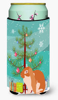 English Lop Rabbit Christmas Tall Boy Hugger Can Cooler Sleeve Machine Washable Drink Collapsible Insulator Beverage Insulated Holder