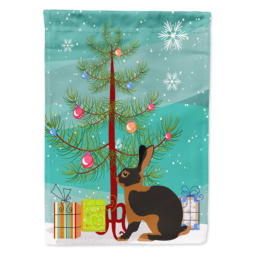 Tan Rabbit Christmas House Flag 28x40 Porch Sleeve Pole Decorative Outside Yard Banner Artwork Wall Hanging, Polyester
