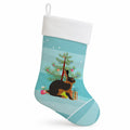 Tan Rabbit Christmas Holiday Stocking Double-Sided Print, Polyester Suede,11x18, Made in USA
