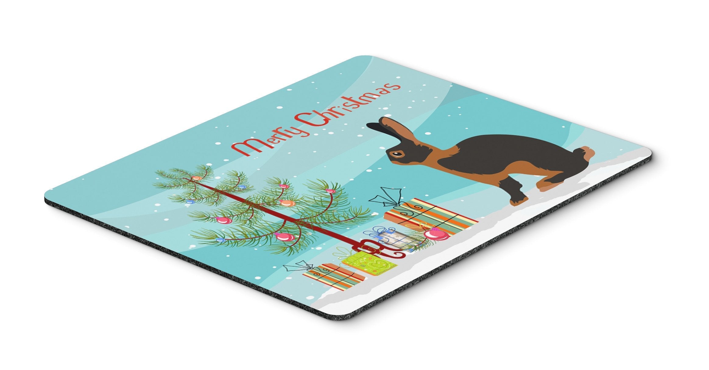 Tan Rabbit Christmas Mouse Pad, Heat Resistant Trivet Hot Pad , Non Slip Rubber Desk Mat, Kitchen Counter Protector, Home Office Decor Gift