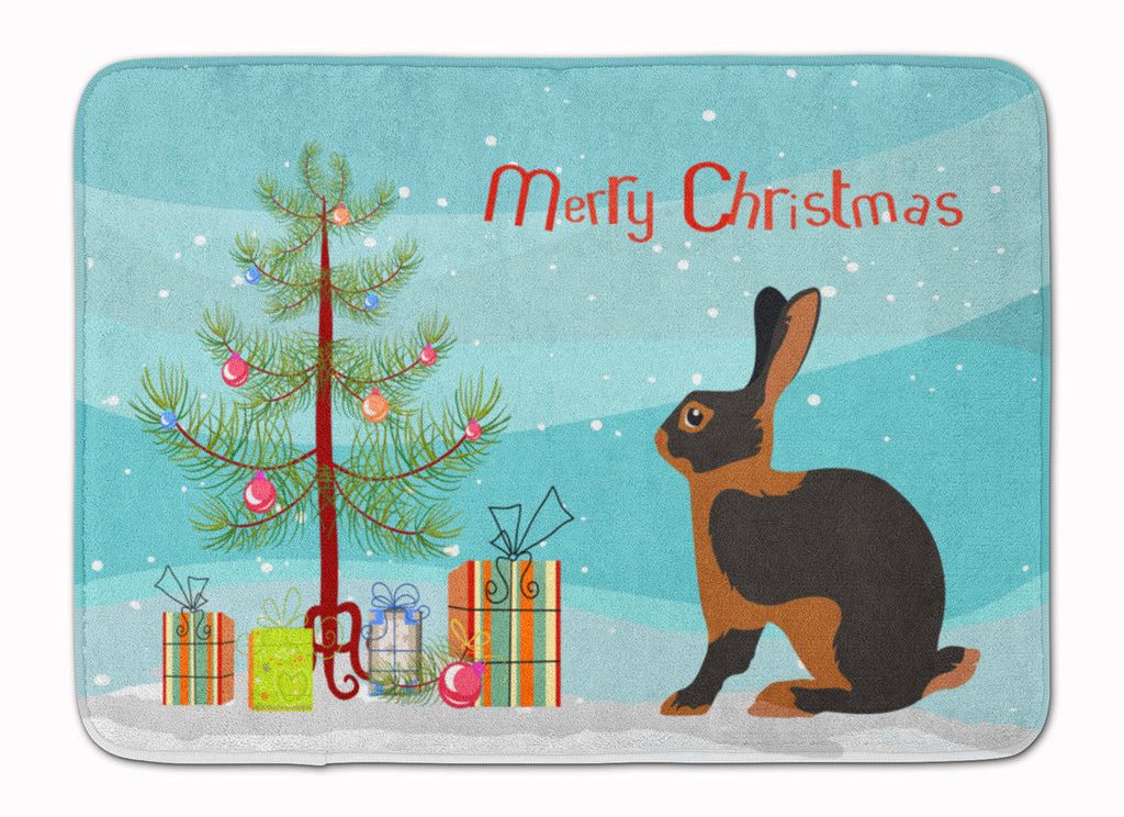 Tan Rabbit Christmas Memory Foam Kitchen Mat Machine Washable Anti-Fatigue Cushion Comfort Bath or Kitchen Rug