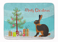 Tan Rabbit Christmas Memory Foam Kitchen Mat Machine Washable Anti-Fatigue Cushion Comfort Bath or Kitchen Rug