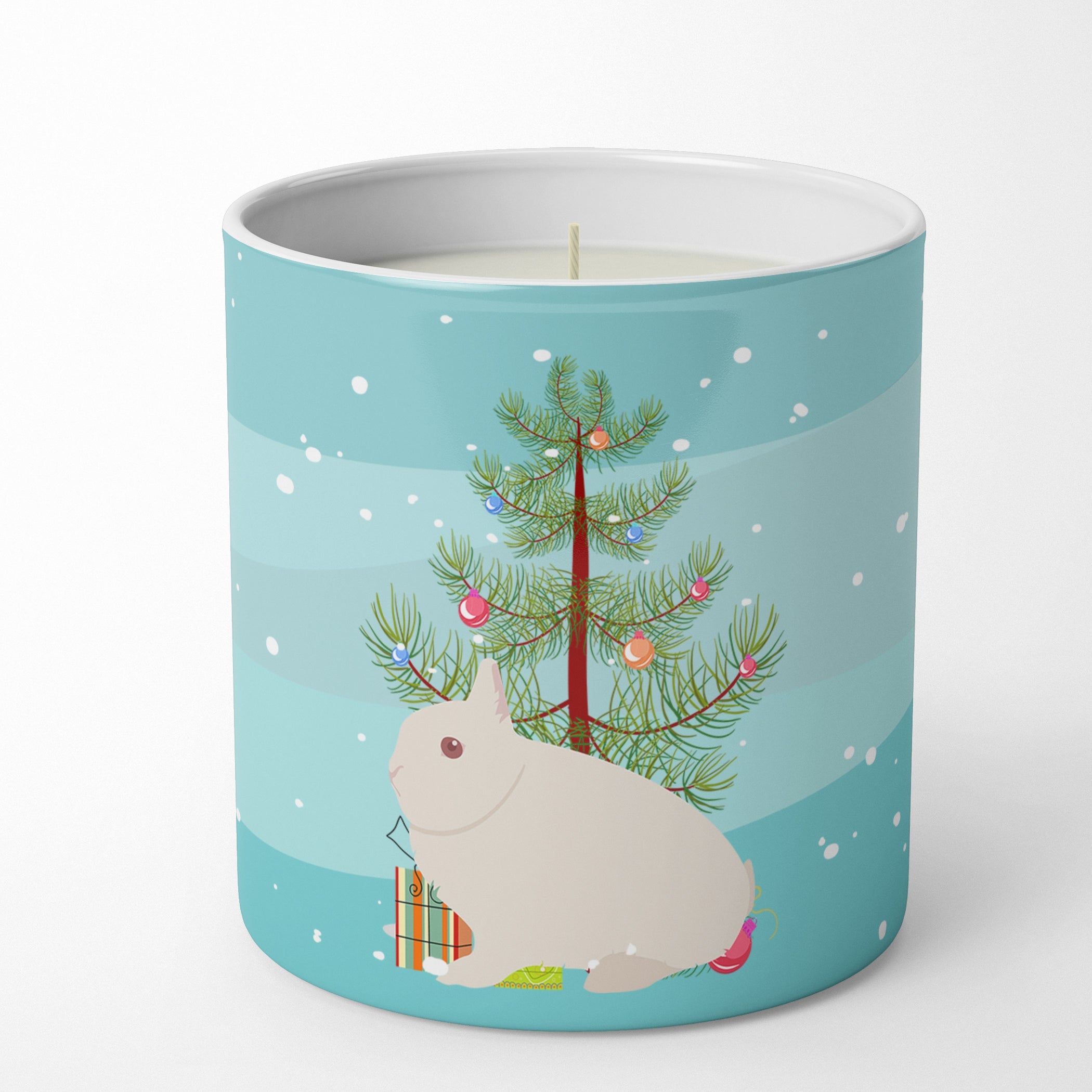 Hermelin Rabbit Christmas Decorative Soy Candle Nature Soy Wax Essential Oil Home Decor Ideal for Bedroom Kitchen Bath Office Gift, 10 oz
