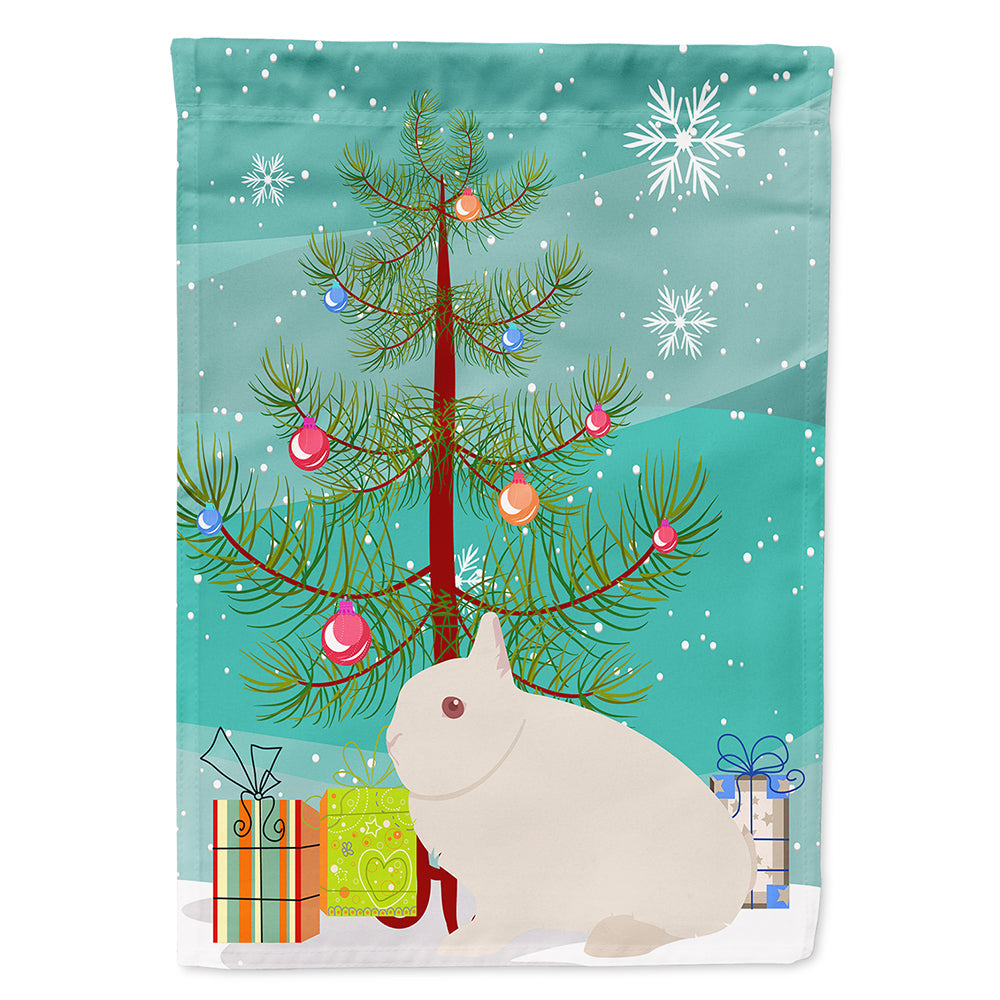 Hermelin Rabbit Christmas House Flag 28x40 Porch Sleeve Pole Decorative Outside Yard Banner Artwork Wall Hanging, Polyester