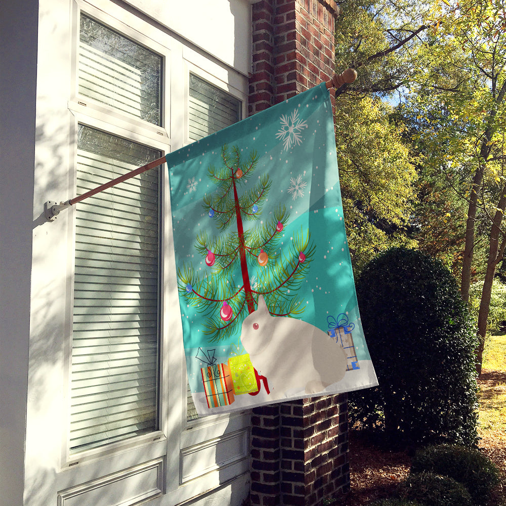Hermelin Rabbit Christmas House Flag 28x40 Porch Sleeve Pole Decorative Outside Yard Banner Artwork Wall Hanging, Polyester