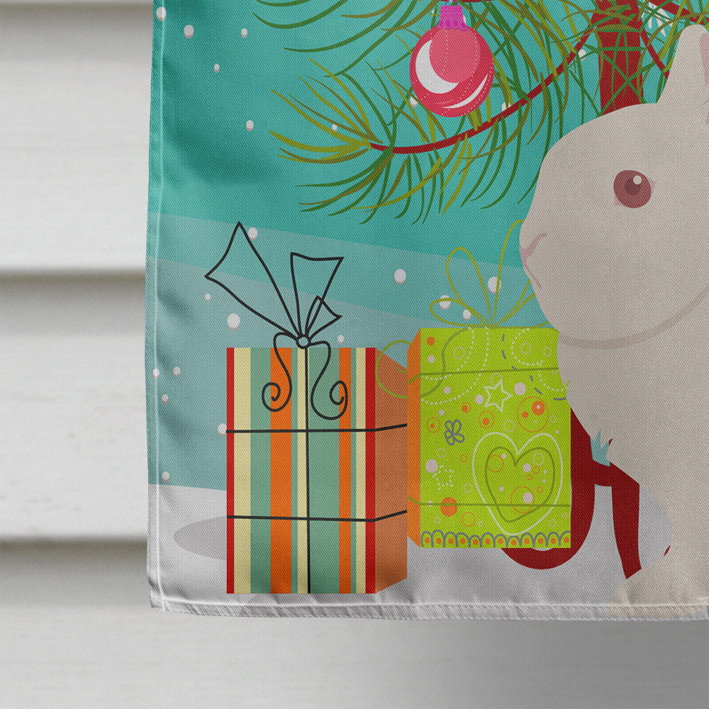 Hermelin Rabbit Christmas House Flag 28x40 Porch Sleeve Pole Decorative Outside Yard Banner Artwork Wall Hanging, Polyester