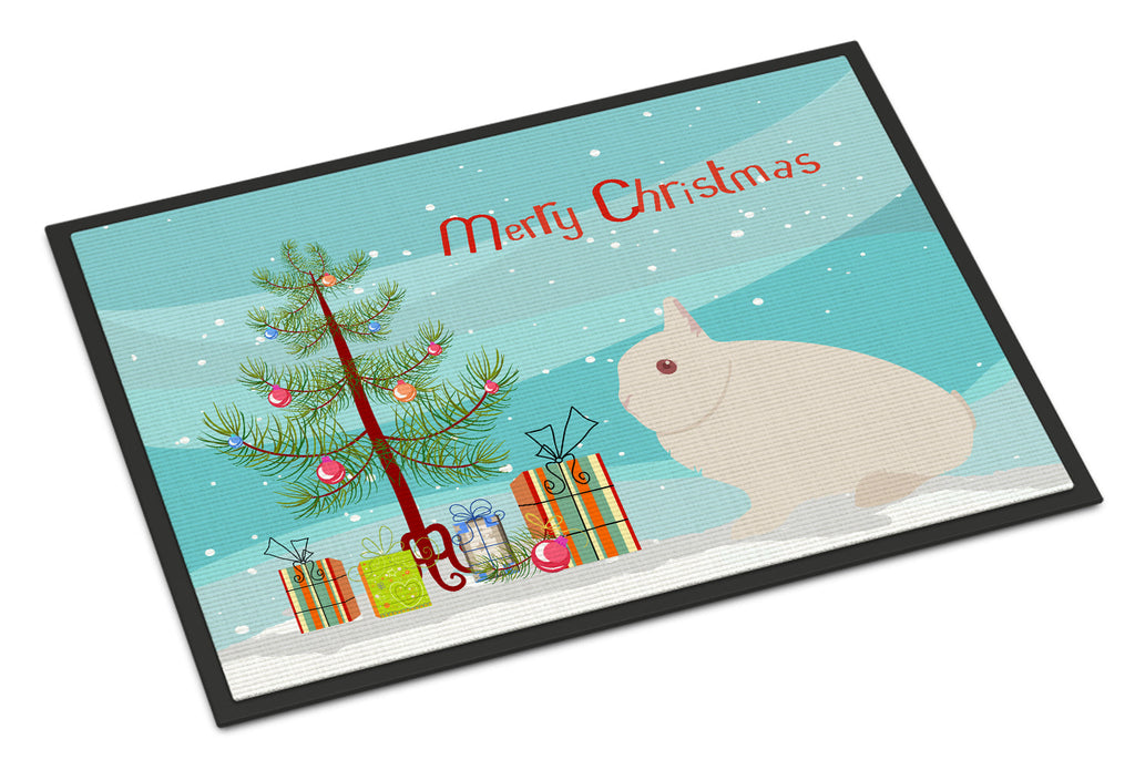 Hermelin Rabbit Christmas Doormat Indoor Outdoor 18H X 27W Front Door Mat Rugs for Entryway, Non Slip Washable