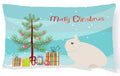 Hermelin Rabbit Christmas Decorative Throw Pillow 12x16 Indoor Outdoor Accent Cushion, Fabric Cover with Insert for Sofa, Bed, Porch & Living Room