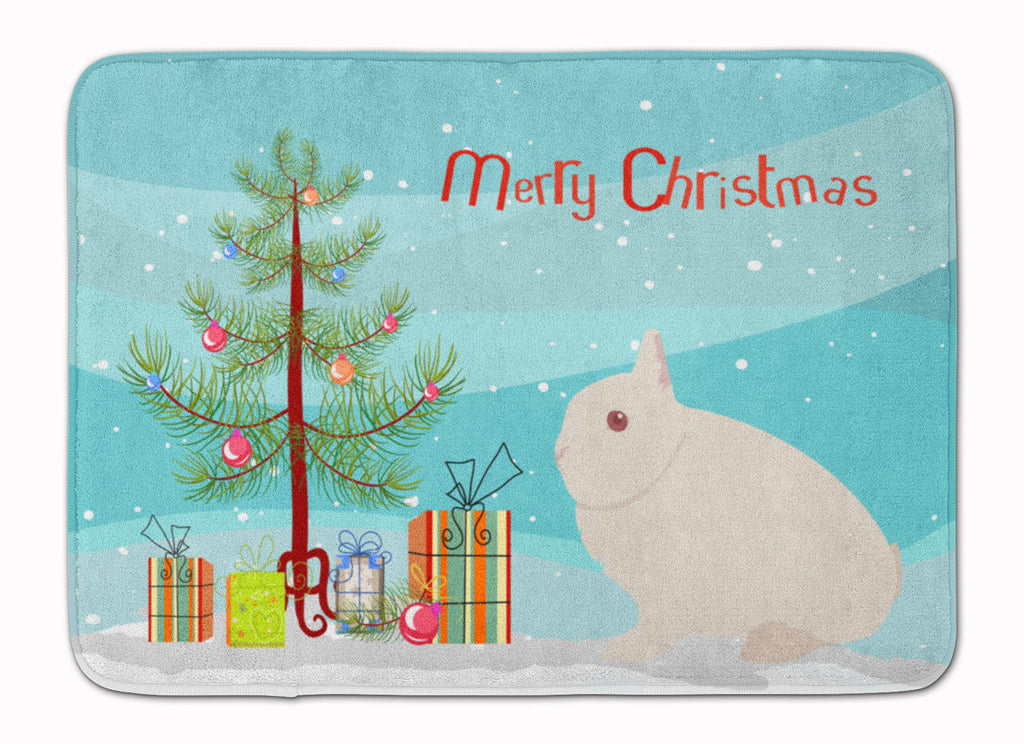 Hermelin Rabbit Christmas Memory Foam Kitchen Mat Machine Washable Anti-Fatigue Cushion Comfort Bath or Kitchen Rug
