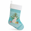 New Zealand White Rabbit Christmas Holiday Stocking Double-Sided Print, Polyester Suede,11x18, Made in USA